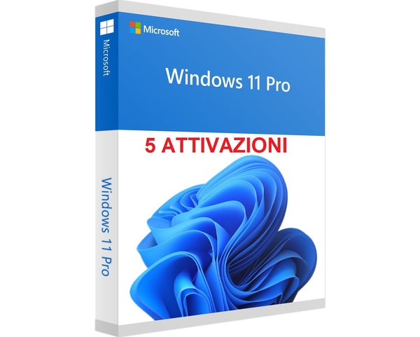 WINDOWS 11 PRO PROFESSIONAL LICENZA PER 5 POSTAZIONI ATTIVAZIONE ONLINE