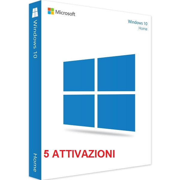 WINDOWS 10 HOME LICENZA PER 5 POSTAZIONI ATTIVAZIONE ONLINE