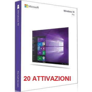 MULTILICENZA 20PC MICROSOFT WINDOWS 10 PRO PROFESSIONAL 32/64 BIT ESD - ELECTRONIC LEGACY 